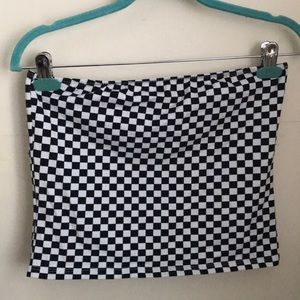 Black and white checkered tube top